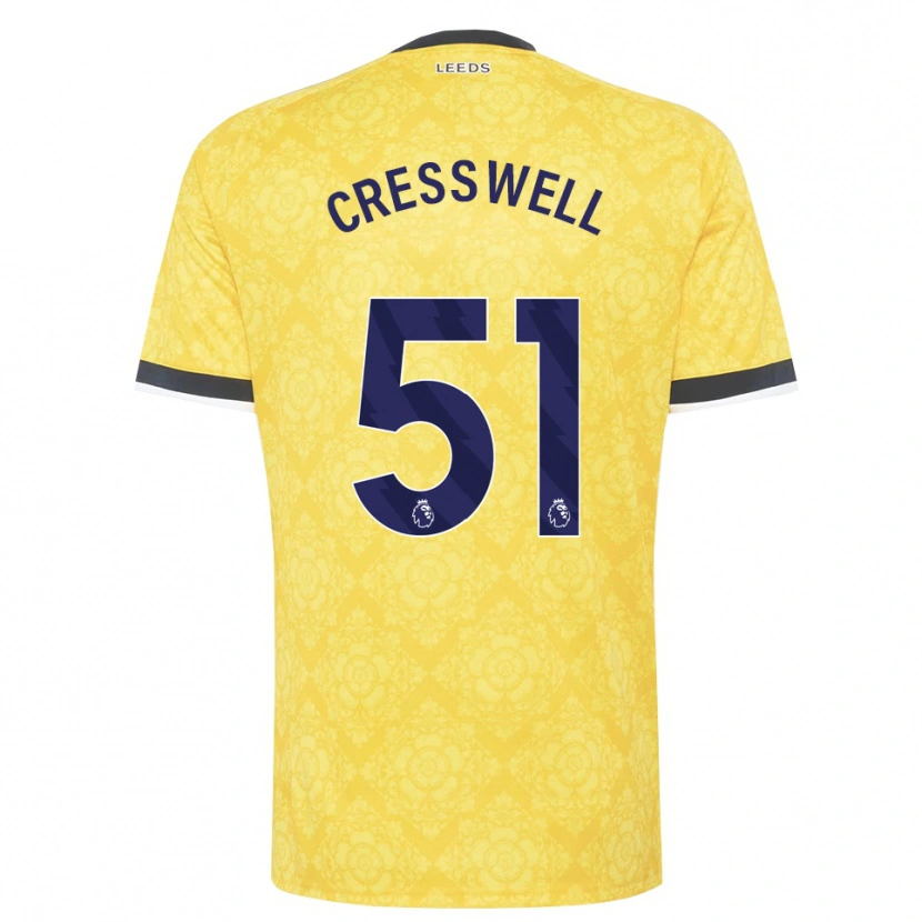 Danxen Enfant Maillot Alfie Cresswell #51 Jaune Blanc Noir Tenues Extérieur 2026/27 T-Shirt