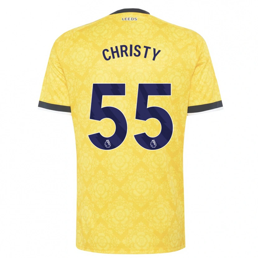 Danxen Enfant Maillot Harry Christy #55 Jaune Blanc Noir Tenues Extérieur 2026/27 T-Shirt
