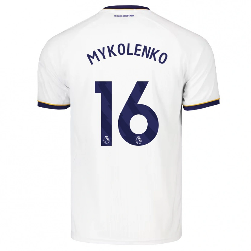 Danxen Enfant Maillot Vitaliy Mykolenko #16 Midnightblue Blanc Jaune Tenues Extérieur 2026/27 T-Shirt