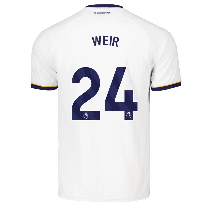 Danxen Enfant Maillot Kenzie Weir #24 Midnightblue Blanc Jaune Tenues Extérieur 2026/27 T-Shirt