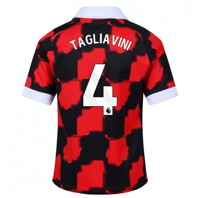 Danxen Enfant Maillot Ella Tagliavini #4 Rouge Blanc Noir Tenues Extérieur 2026/27 T-Shirt