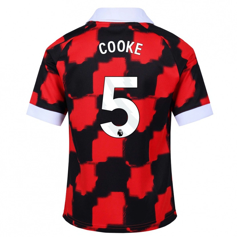 Danxen Enfant Maillot Logan Cooke #5 Rouge Blanc Noir Tenues Extérieur 2026/27 T-Shirt
