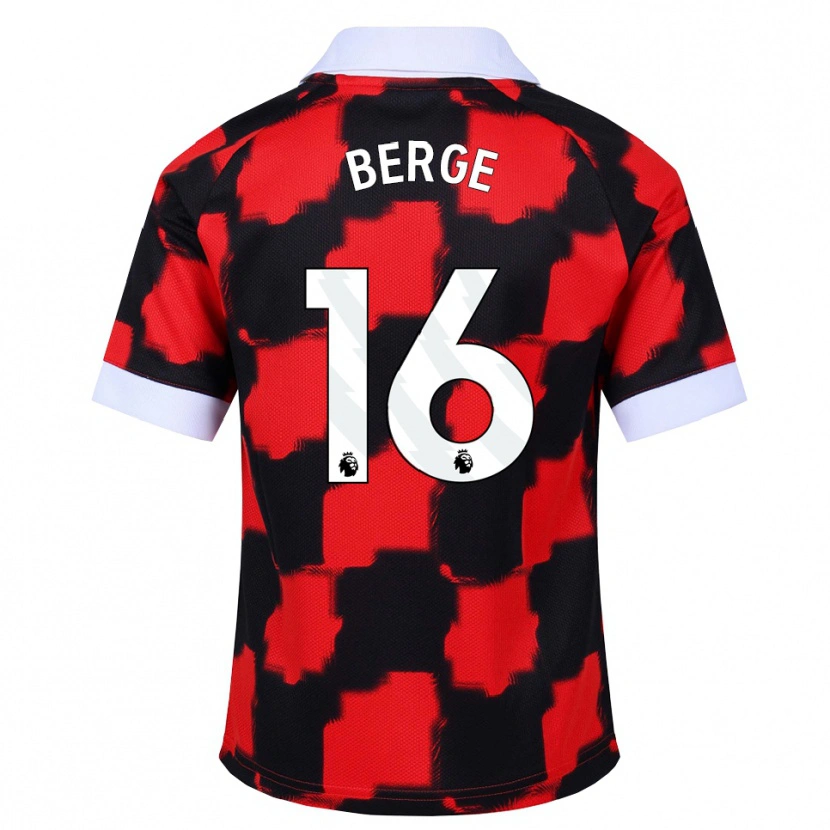 Danxen Enfant Maillot Sander Berge #16 Rouge Blanc Noir Tenues Extérieur 2026/27 T-Shirt