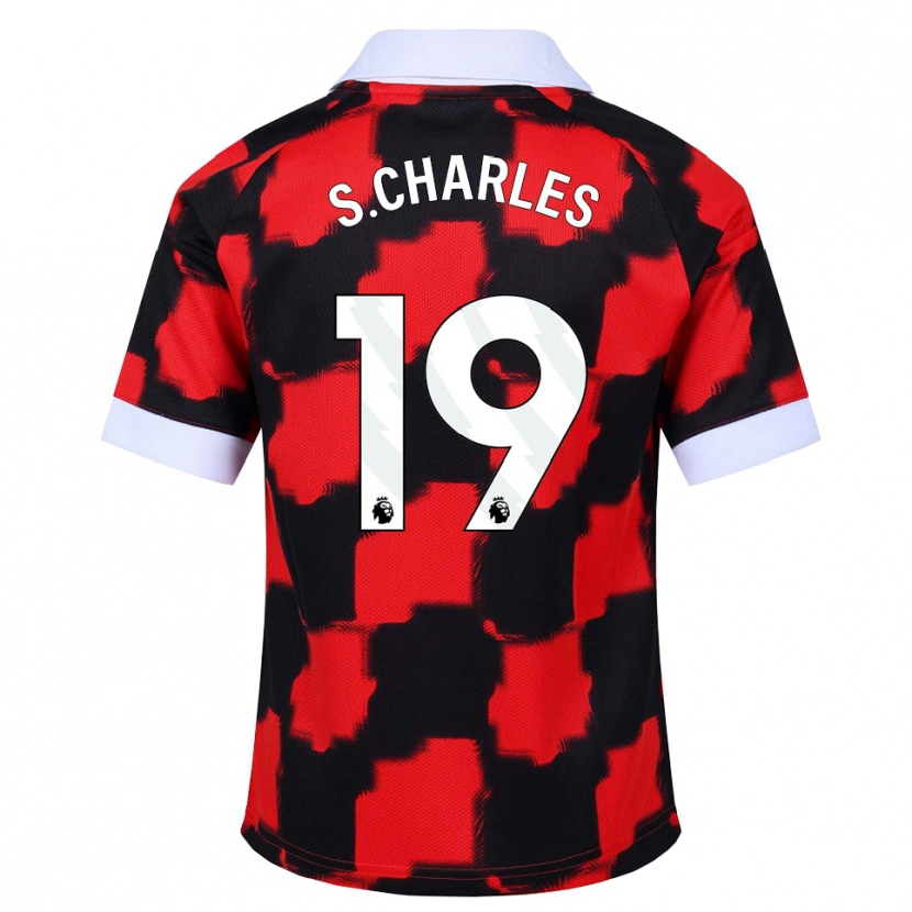 Danxen Enfant Maillot Shea Charles #19 Rouge Blanc Noir Tenues Extérieur 2026/27 T-Shirt