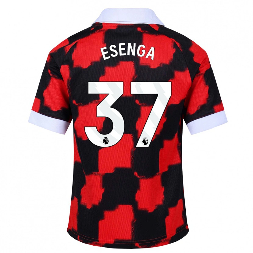 Danxen Enfant Maillot Jonathan Esenga #37 Rouge Blanc Noir Tenues Extérieur 2026/27 T-Shirt