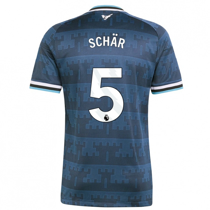 Danxen Enfant Maillot Fabian Schär #5 Jaune Noir Bleu Tenues Extérieur 2026/27 T-Shirt