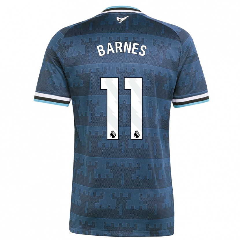 Danxen Enfant Maillot Harvey Barnes #11 Jaune Noir Bleu Tenues Extérieur 2026/27 T-Shirt