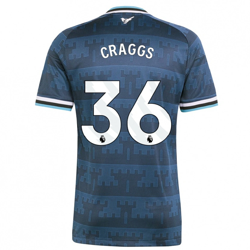 Danxen Enfant Maillot Luke Craggs #36 Jaune Noir Bleu Tenues Extérieur 2026/27 T-Shirt