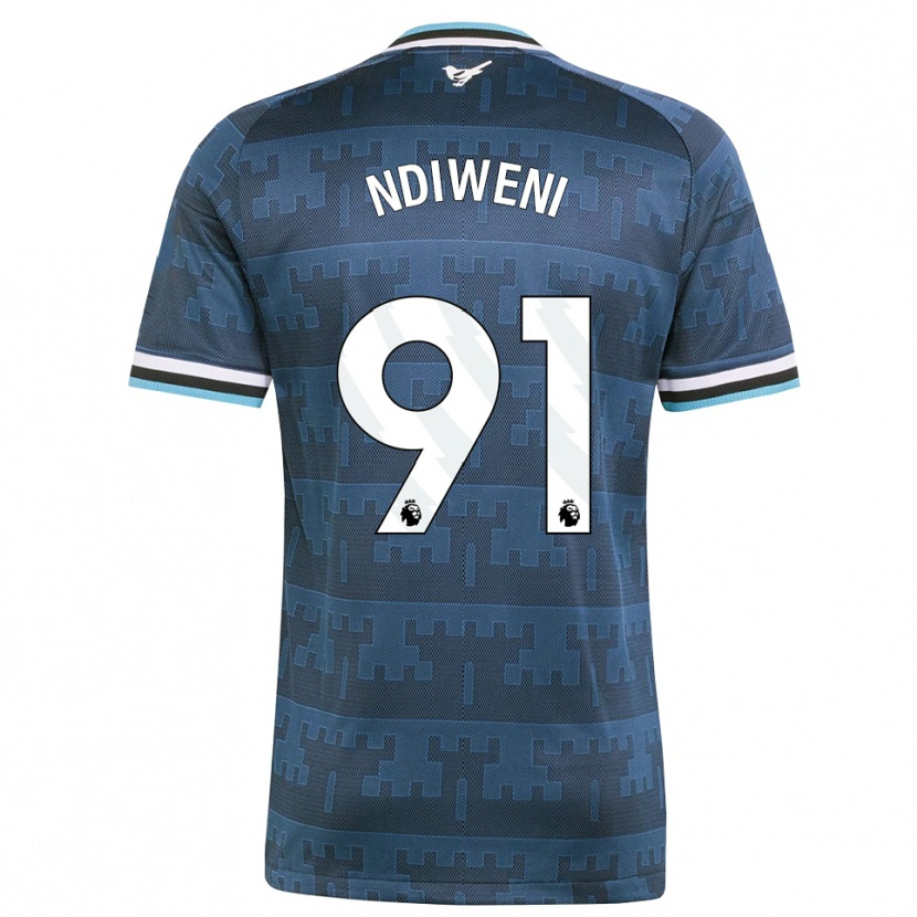 Danxen Enfant Maillot Ethan Ndiweni #91 Jaune Noir Bleu Tenues Extérieur 2026/27 T-Shirt