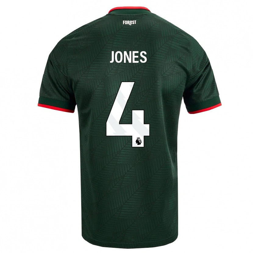 Danxen Enfant Maillot Brodie Jones #4 Vert Foncé Rouge Tenues Extérieur 2026/27 T-Shirt