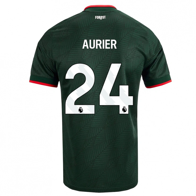 Danxen Enfant Maillot Serge Aurier #24 Vert Foncé Rouge Tenues Extérieur 2026/27 T-Shirt