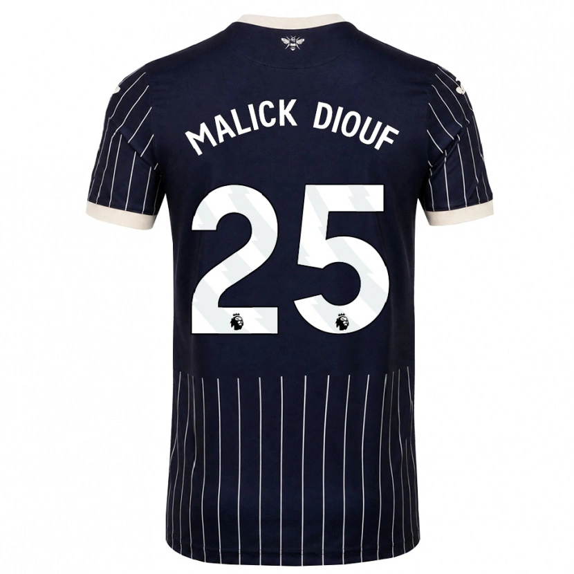 Danxen Enfant Maillot El Hadji Malick Diouf #25 Noir Blanc Tenues Extérieur 2026/27 T-Shirt