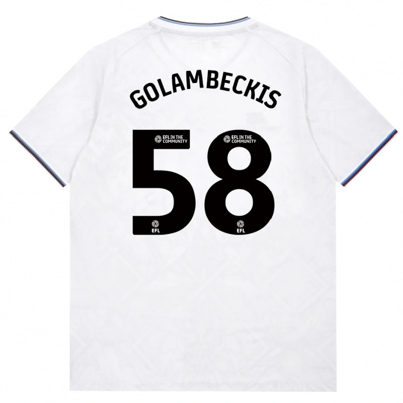 Danxen Enfant Maillot Airidas Golambeckis #58 Bourgogne Blanc Tenues Extérieur 2026/27 T-Shirt