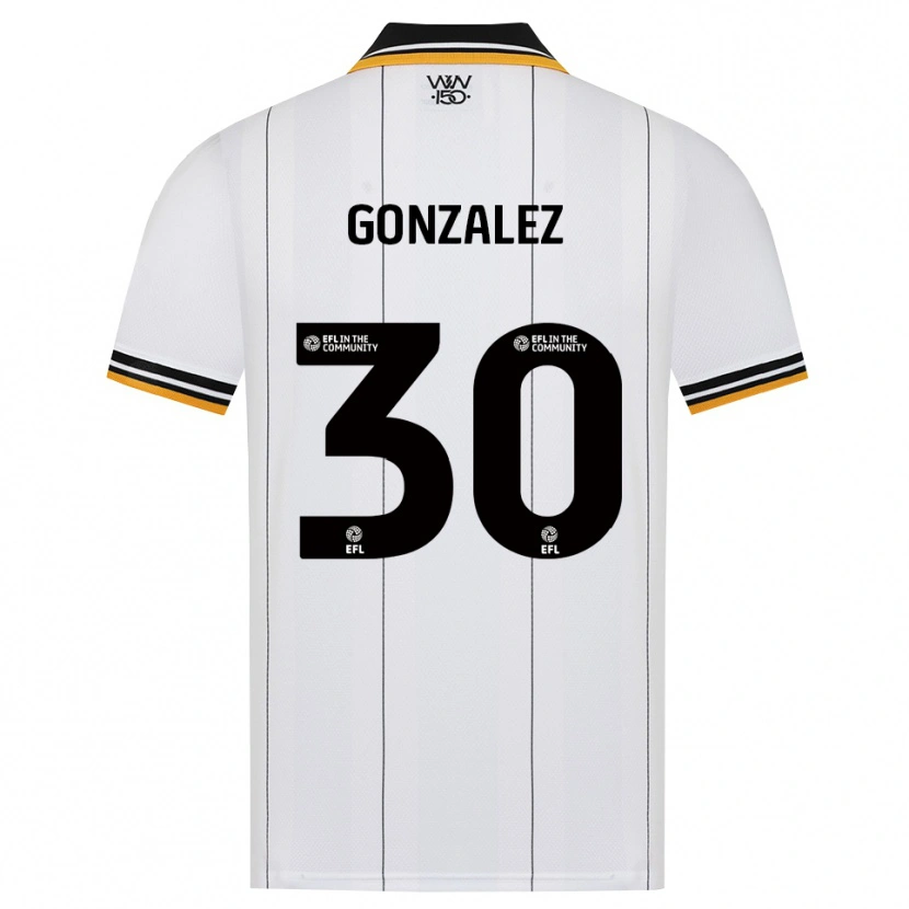 Danxen Enfant Maillot Enso González #30 Orange Noir Blanc Tenues Extérieur 2026/27 T-Shirt