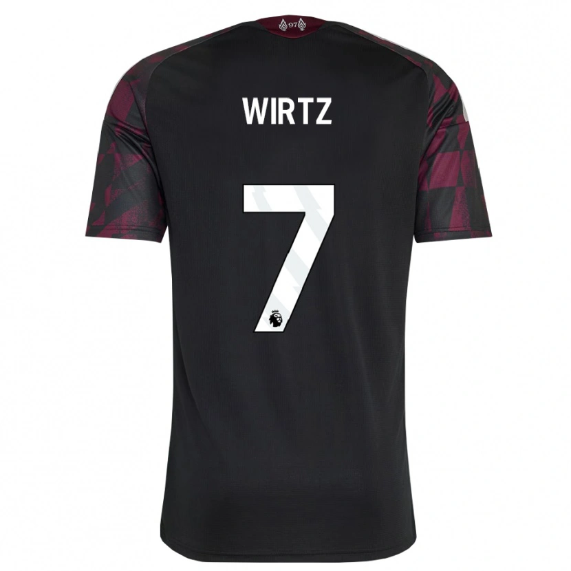 Danxen Enfant Maillot Florian Wirtz #7 Noir Blanc Violet Troisieme 2026/27 T-Shirt