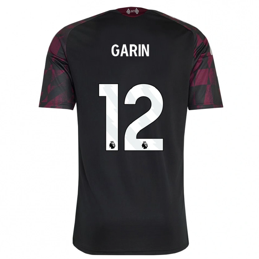 Danxen Enfant Maillot Isaiah Garin #12 Noir Blanc Violet Troisieme 2026/27 T-Shirt
