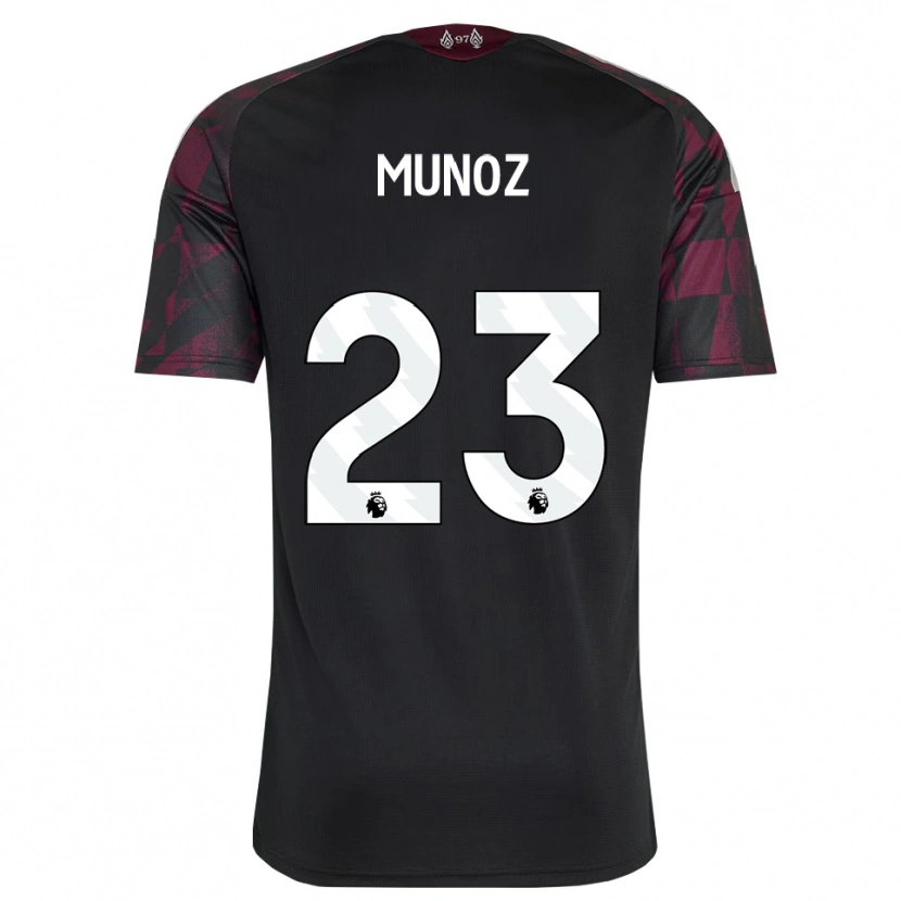 Danxen Enfant Maillot Víctor Muñoz #23 Noir Blanc Violet Troisieme 2026/27 T-Shirt
