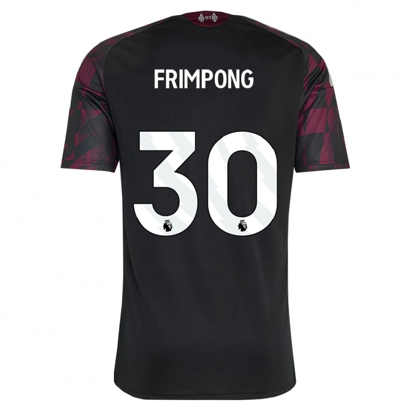 Danxen Enfant Maillot Jeremie Frimpong #30 Noir Blanc Violet Troisieme 2026/27 T-Shirt