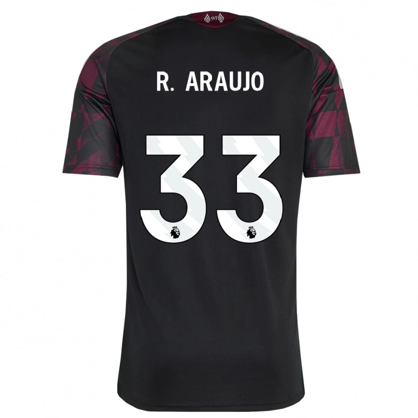 Danxen Enfant Maillot Ronald Araujo #33 Noir Blanc Violet Troisieme 2026/27 T-Shirt