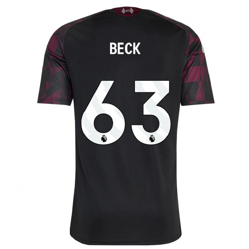 Danxen Enfant Maillot Owen Beck #63 Noir Blanc Violet Troisieme 2026/27 T-Shirt