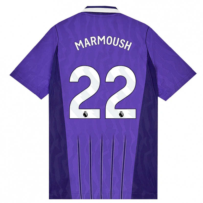 Danxen Enfant Maillot Omar Marmoush #22 Violet Blanc Troisieme 2026/27 T-Shirt