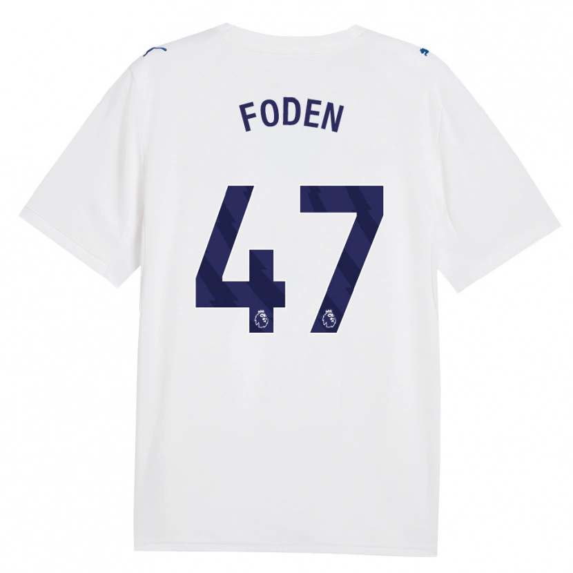 Danxen Enfant Maillot Phil Foden #47 Marine Blanc Troisieme 2026/27 T-Shirt