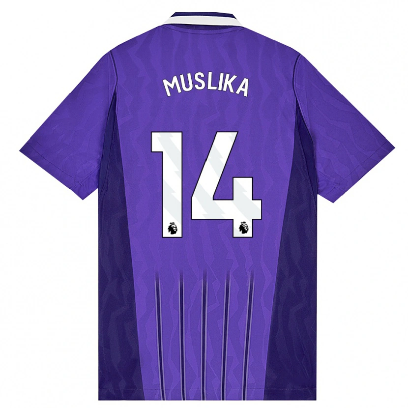 Danxen Enfant Maillot Armend Muslika #14 Violet Blanc Troisieme 2026/27 T-Shirt