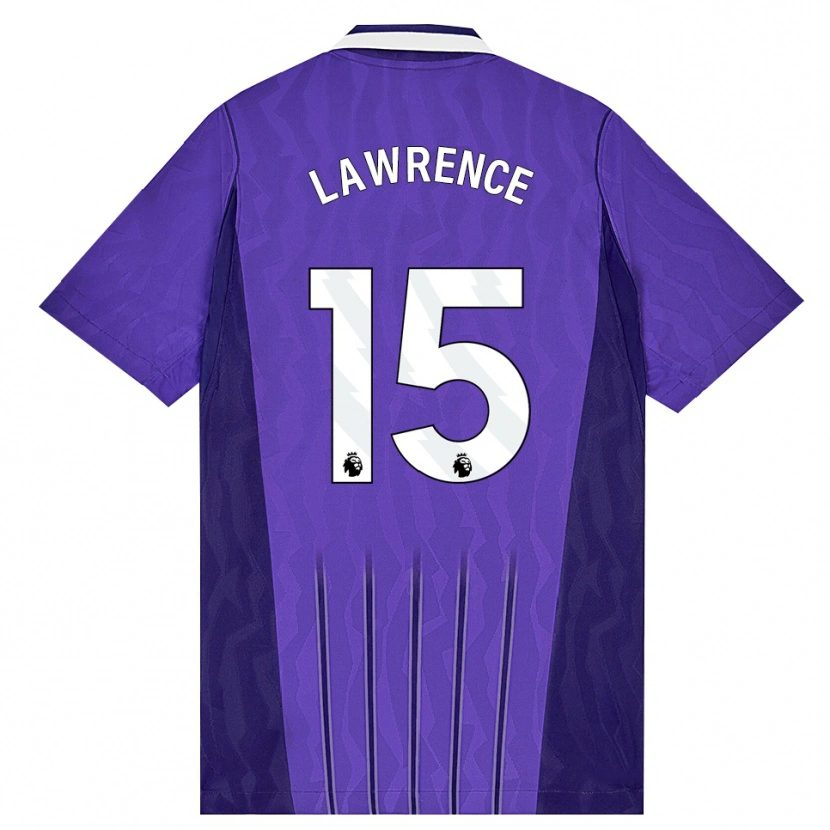 Danxen Enfant Maillot Donte Lawrence #15 Violet Blanc Troisieme 2026/27 T-Shirt