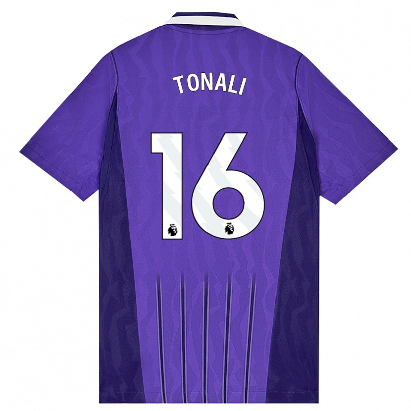 Danxen Enfant Maillot Sandro Tonali #16 Violet Blanc Troisieme 2026/27 T-Shirt