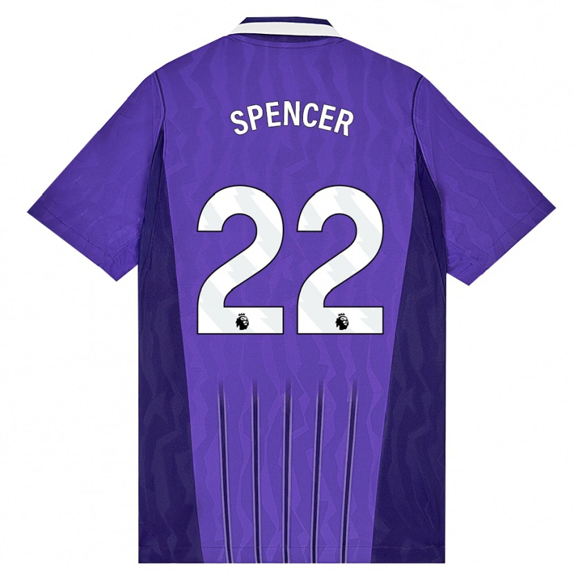 Danxen Enfant Maillot Rebecca Spencer #22 Violet Blanc Troisieme 2026/27 T-Shirt