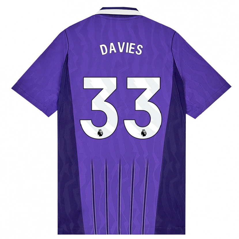Danxen Enfant Maillot Ben Davies #33 Violet Blanc Troisieme 2026/27 T-Shirt