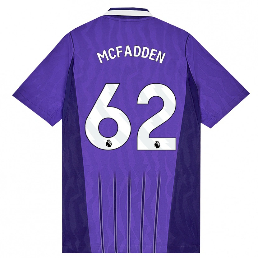 Danxen Enfant Maillot Max Mcfadden #62 Violet Blanc Troisieme 2026/27 T-Shirt