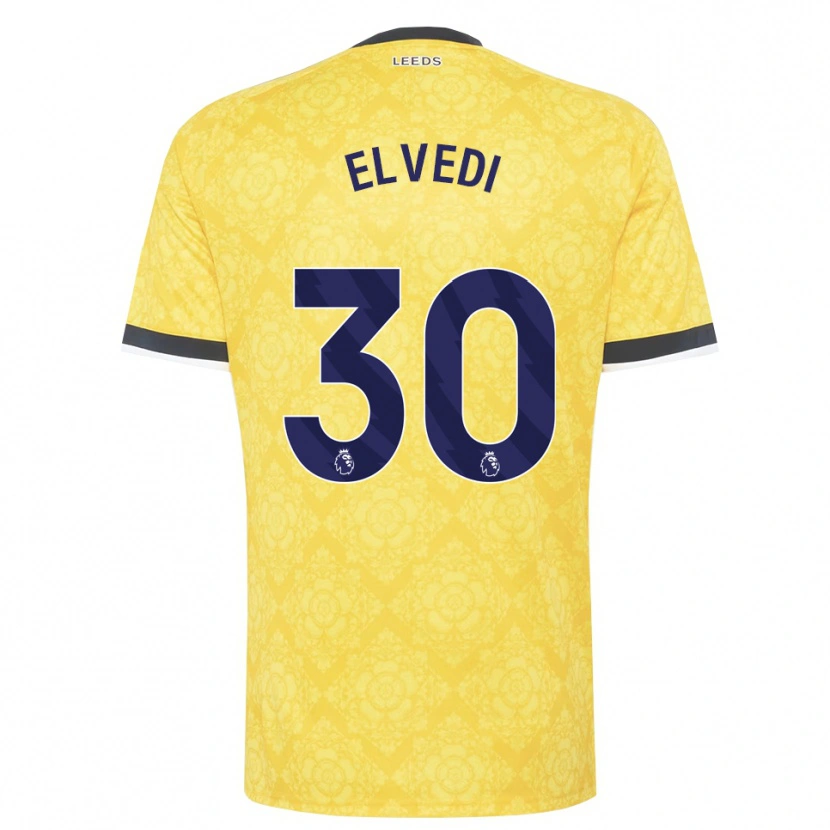 Danxen Enfant Maillot Nico Elvedi #30 Jaune Blanc Noir Tenues Extérieur 2026/27 T-Shirt
