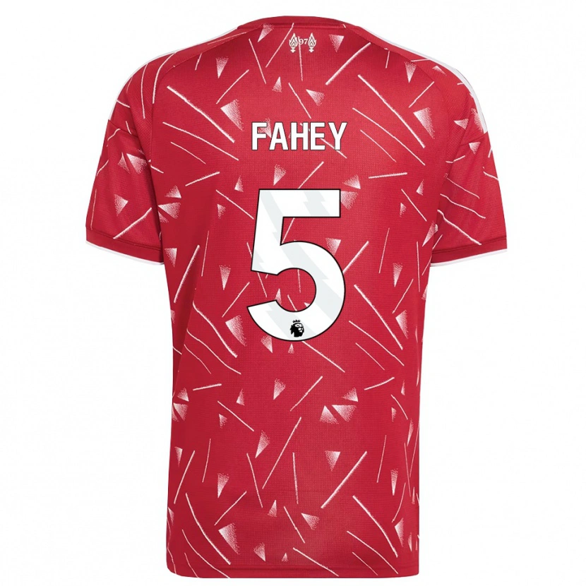 Danxen Homme Maillot Niamh Fahey #5 Blanc Rouge Tenues Domicile 2026/27 T-Shirt