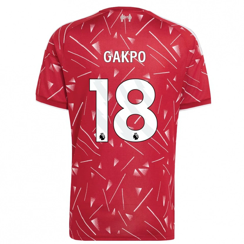 Danxen Homme Maillot Cody Gakpo #18 Blanc Rouge Tenues Domicile 2026/27 T-Shirt