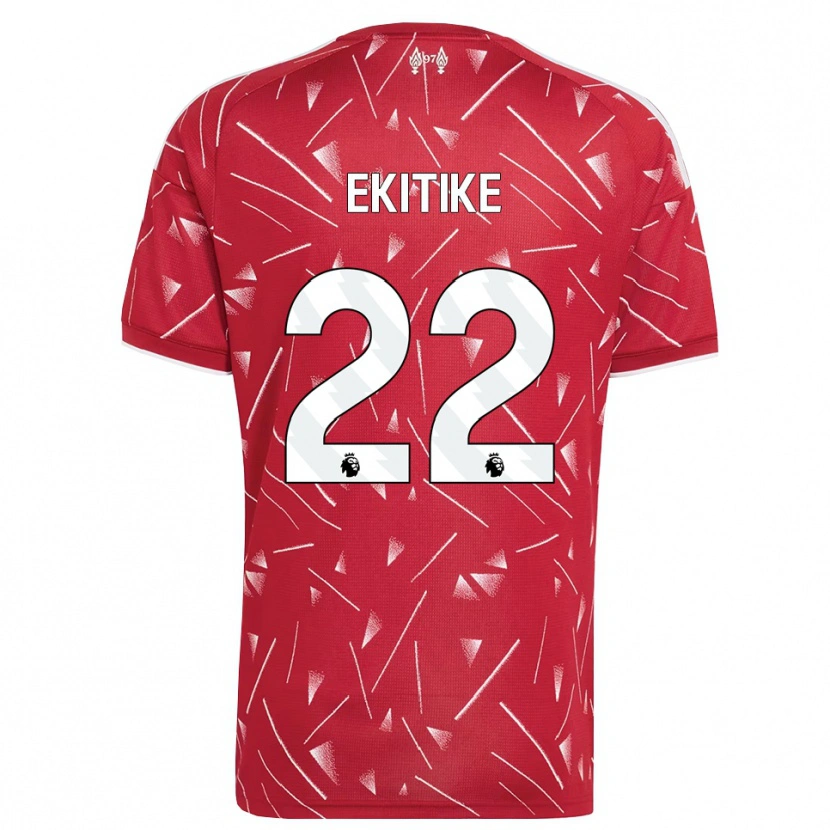 Danxen Homme Maillot Hugo Ekitiké #22 Blanc Rouge Tenues Domicile 2026/27 T-Shirt