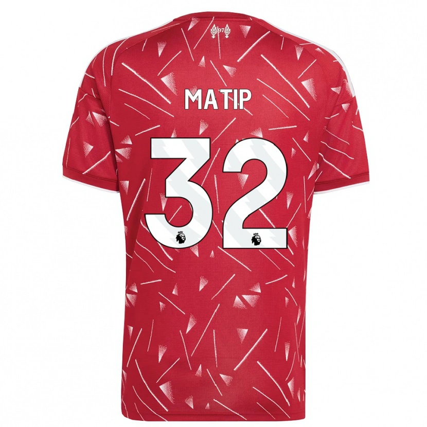 Danxen Homme Maillot Joel Matip #32 Blanc Rouge Tenues Domicile 2026/27 T-Shirt