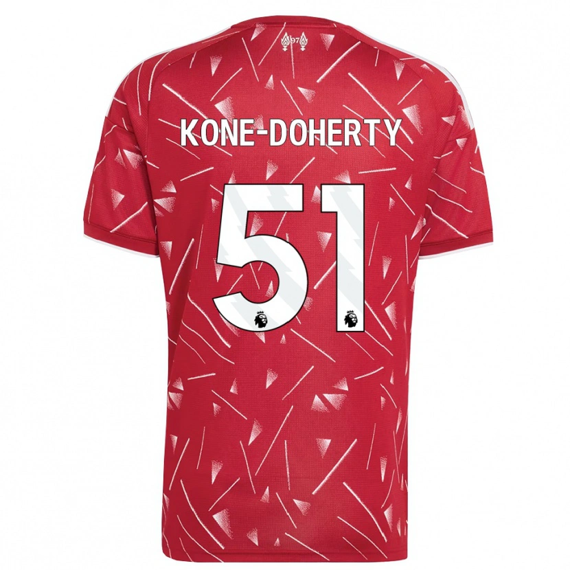 Danxen Homme Maillot Trent Kone-Doherty #51 Blanc Rouge Tenues Domicile 2026/27 T-Shirt