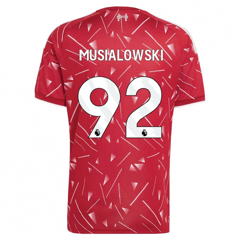 Danxen Homme Maillot Mateusz Musialowski #92 Blanc Rouge Tenues Domicile 2026/27 T-Shirt