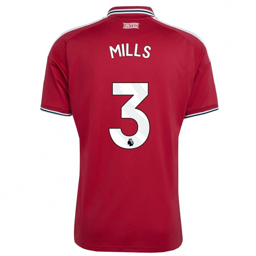 Danxen Homme Maillot Albert Mills #3 Rouge Jaune Blanc Tenues Domicile 2026/27 T-Shirt