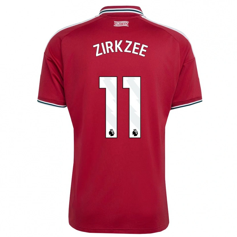 Danxen Homme Maillot Joshua Zirkzee #11 Rouge Jaune Blanc Tenues Domicile 2026/27 T-Shirt