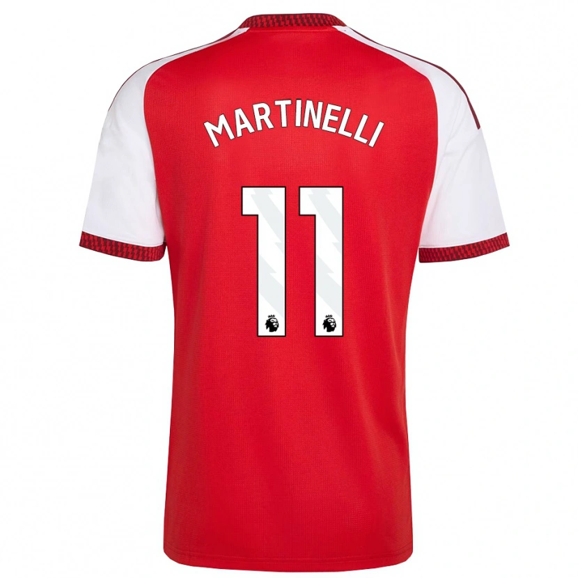 Danxen Homme Maillot Gabriel Martinelli #11 Rouge Blanc Noir Tenues Domicile 2026/27 T-Shirt