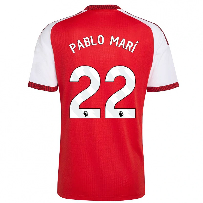 Danxen Homme Maillot Pablo Mari #22 Rouge Blanc Noir Tenues Domicile 2026/27 T-Shirt