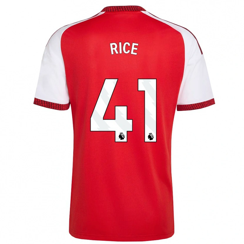 Danxen Homme Maillot Declan Rice #41 Rouge Blanc Noir Tenues Domicile 2026/27 T-Shirt
