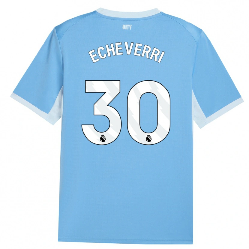 Danxen Homme Maillot Claudio Echeverri #30 Lightskyblue Blanc Tenues Domicile 2026/27 T-Shirt