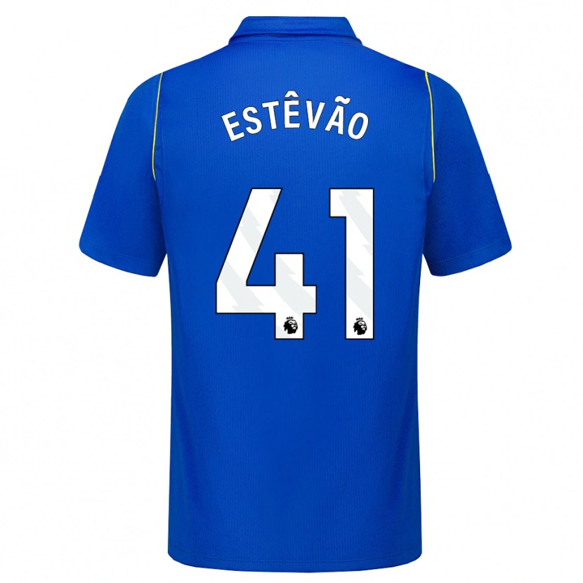 Danxen Homme Maillot Estêvão Willian Almeida De Oliveira Gonçalves #41 Bleu Jaune Tenues Domicile 2026/27 T-Shirt