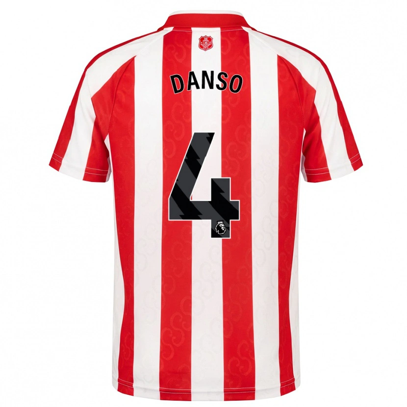 Danxen Homme Maillot Kevin Danso #4 Rouge Blanc Noir Tenues Domicile 2026/27 T-Shirt