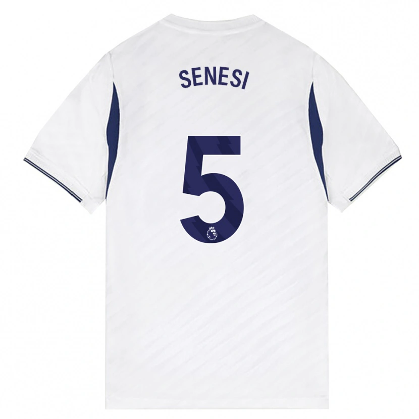 Danxen Homme Maillot Marcos Senesi #5 Blanc Rouge Violet Tenues Domicile 2026/27 T-Shirt