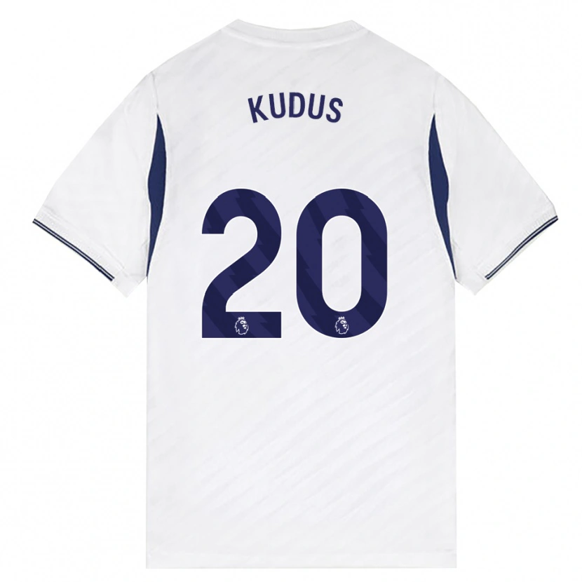 Danxen Homme Maillot Mohammed Kudus #20 Blanc Rouge Violet Tenues Domicile 2026/27 T-Shirt