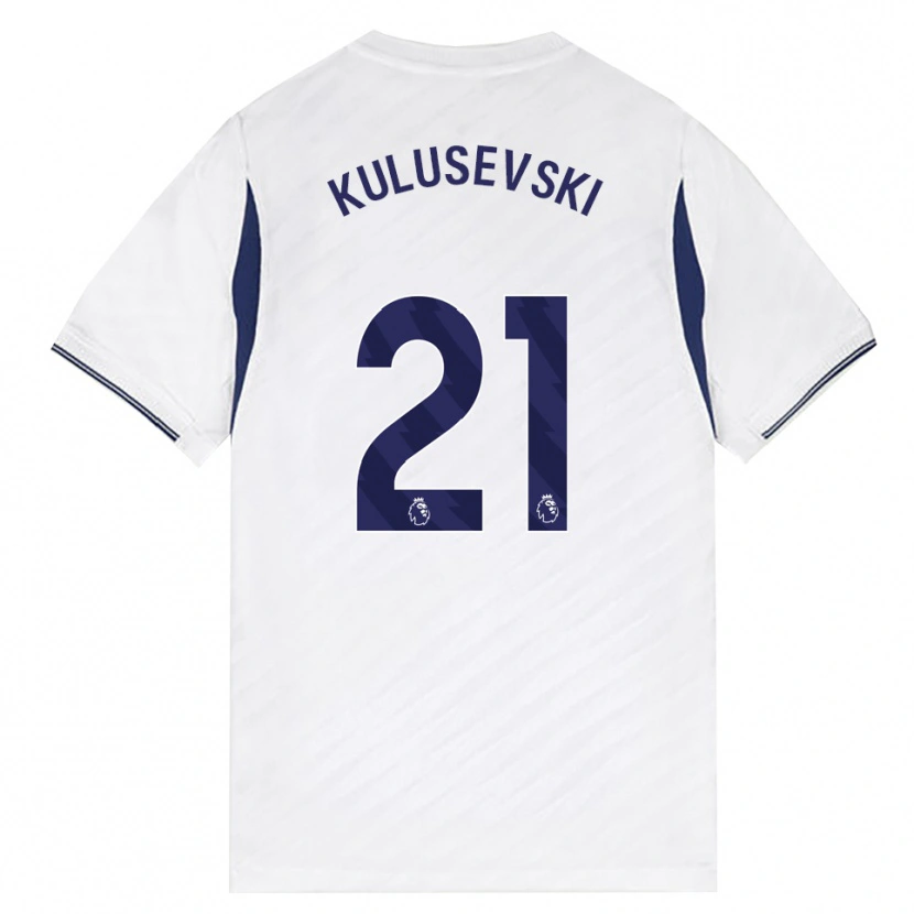 Danxen Homme Maillot Dejan Kulusevski #21 Blanc Rouge Violet Tenues Domicile 2026/27 T-Shirt